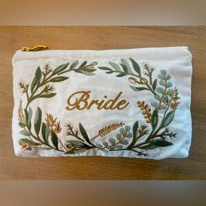 Elizabeth Scarlett “Bride” Velvet Pouch – Ivory